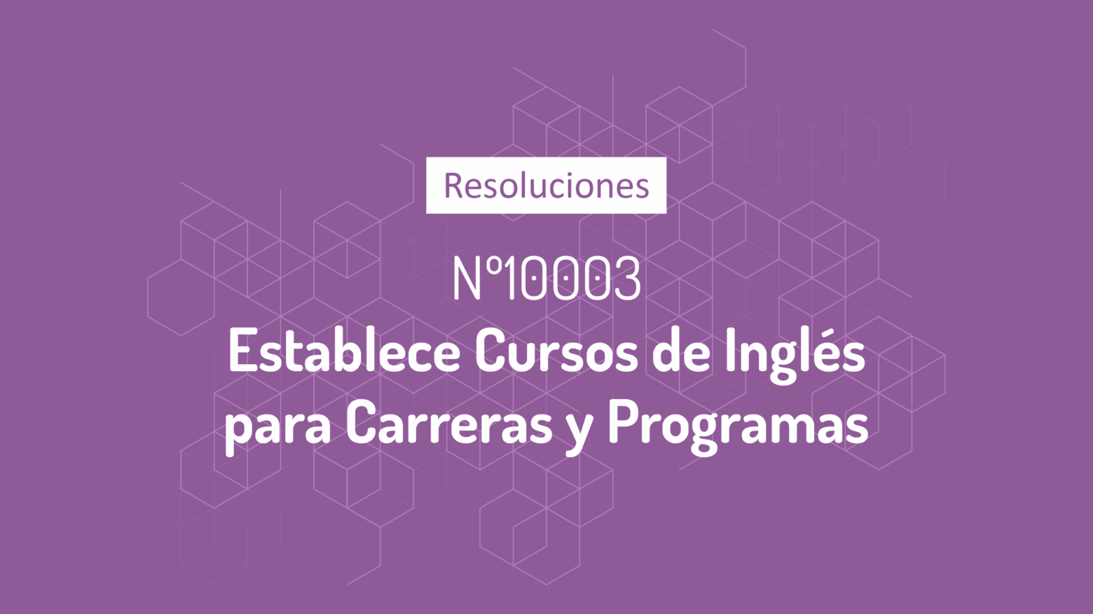 Resolución 10003 – Establece Cursos de Ingles